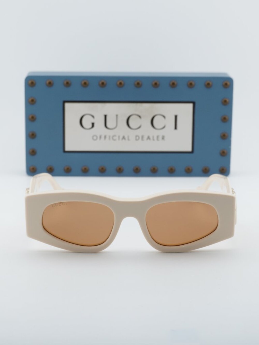Gucci GG1754S 003 Women Rectangle Sunglasses - Beige / Brown - Picture 5 of 10
